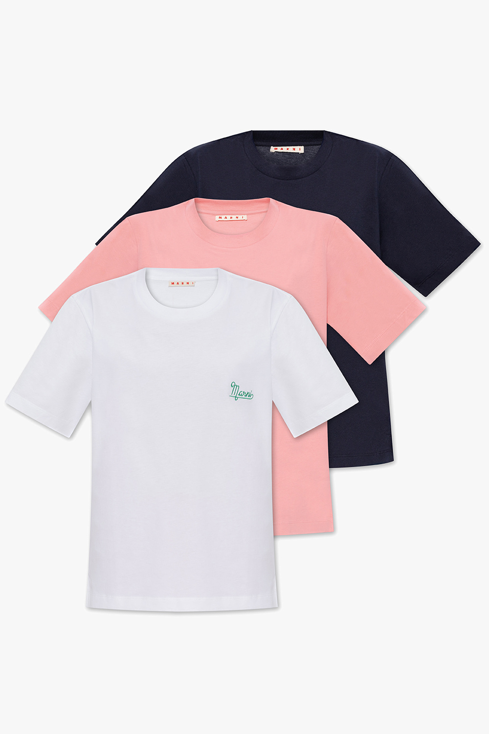 ★MARNI★ 3 Pack Short Sleeve T-Shirt Mineral Ice THJE0211X0 Marni 3 Pack T-shirt THJE0211X2.UTCZ68-00C13 PINK GU | IlDuomo